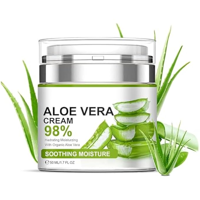 LBOYLOVE ALOE VERA MOISTURIZER FACIAL CREAM, FACIAL CREAM WITH 98% ORGANIC ALOE VERA, ANTI WRINKLE FACE MOISTURIZE CREAM, FOR DRY SKIN, ACNE SCARS, SOFT, MOISTURIZING, AND DELICATE SKIN - Image 1